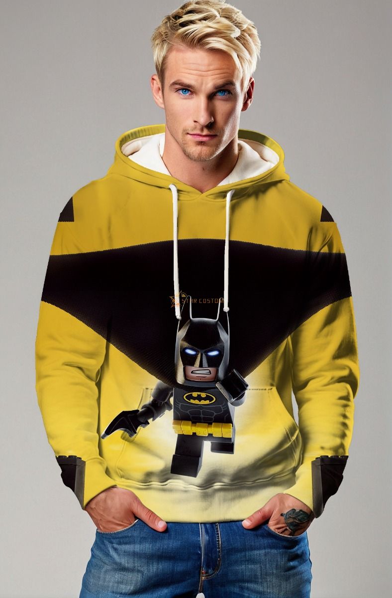Yellow & Black Lego Batman Hoodie – Bold Heroic Streetwear