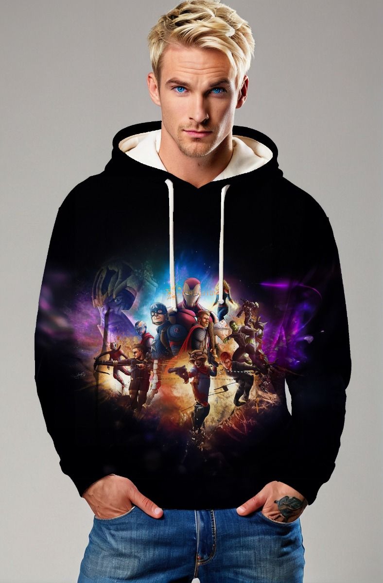 Black Marvel Heroes Hoodie – All-Star Avengers Unite