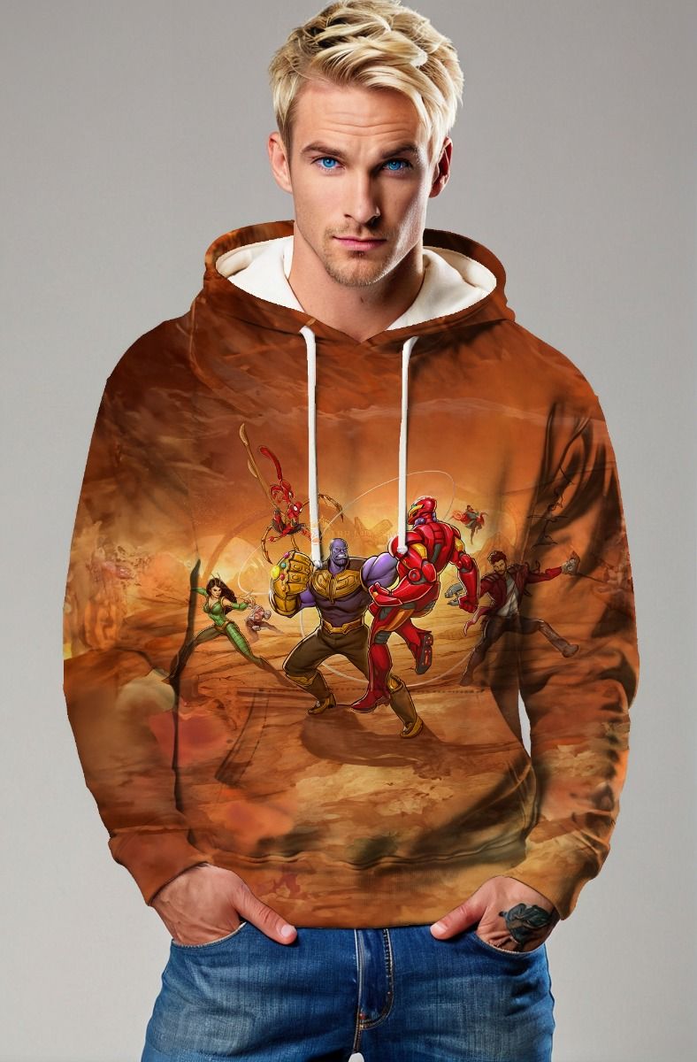 Brown Infinity Battle Hoodie – Epic Hero Clash