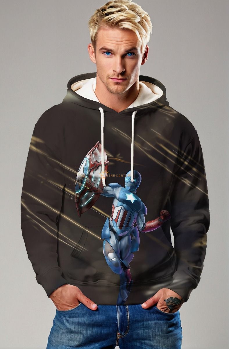 Captain Mech Strike – Black Pullover Hoodie