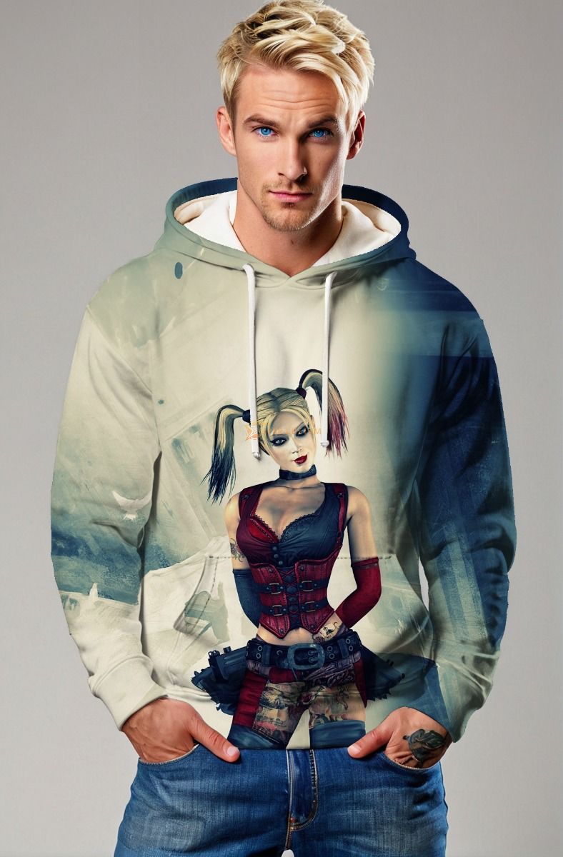 Harley Riot – Cream & Navy Pullover Hoodie