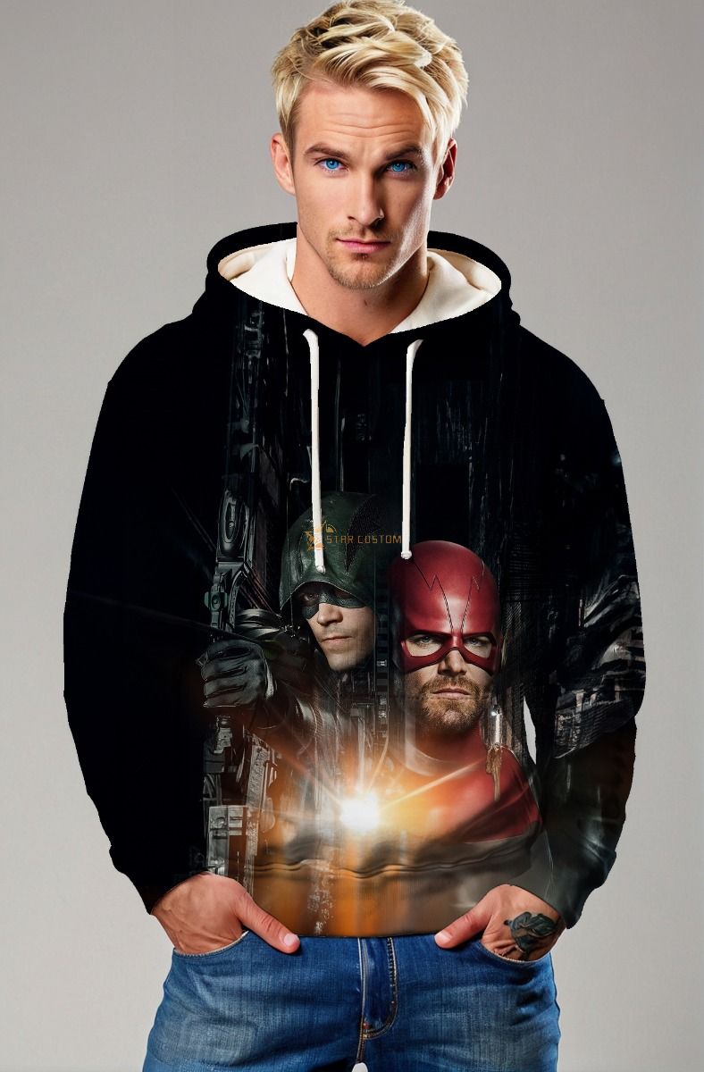 Dark Unity Duo Graphic Hoodie – Black Pullover