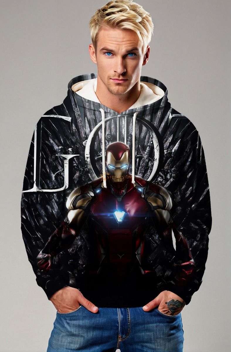 Iron Man and Game of Thrones Crossover Black and Red Pullover Hoodie