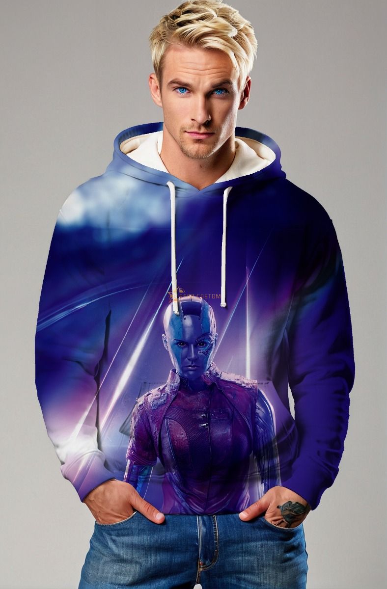 Guardians of the Galaxy Inspired Nebula Blue and Purple Sci-Fi Pullover Hoodie