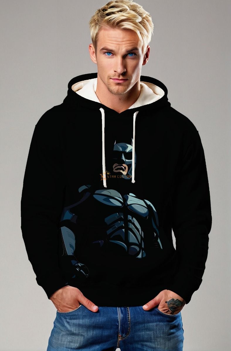 Dark Knight Silhouette Pullover Hoodie – Shadow Armor Edition
