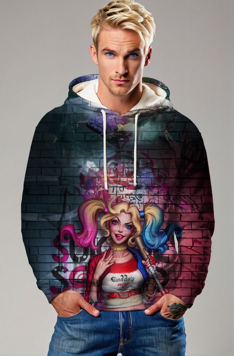 Harley Quinn Graffiti Street Hoodie – Rebellious Queen