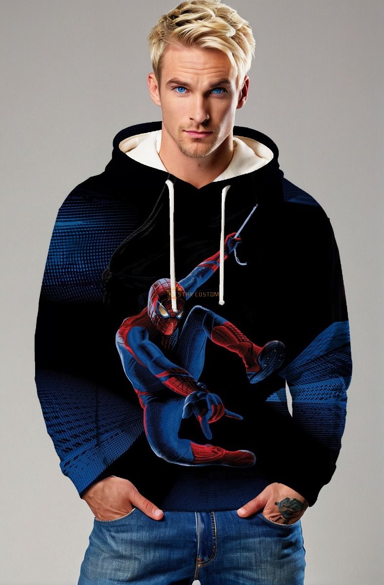 Spider-Man Dynamic Swing Hoodie – Red & Blue Hero