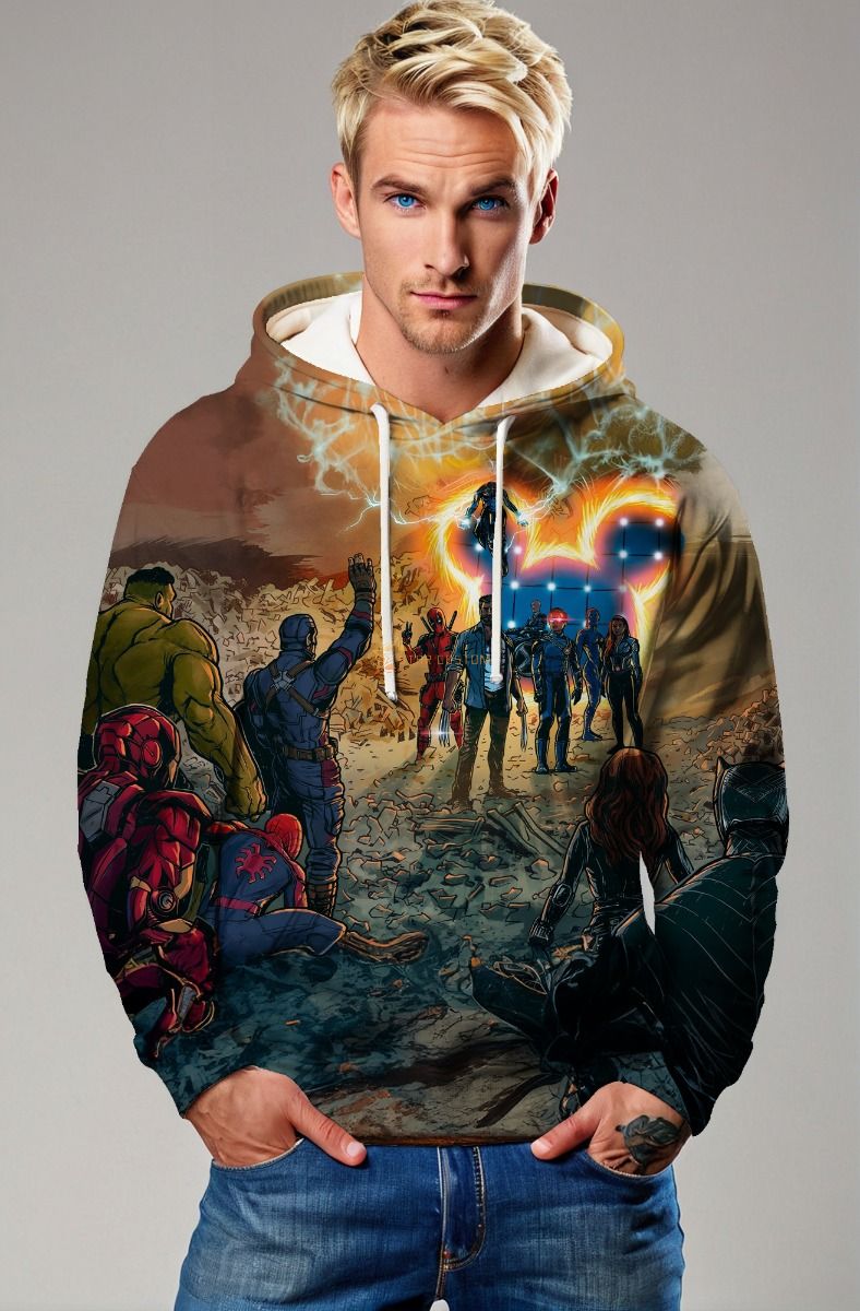 Marvel Heroes Assemble Hoodie – Farewell Battle Scene