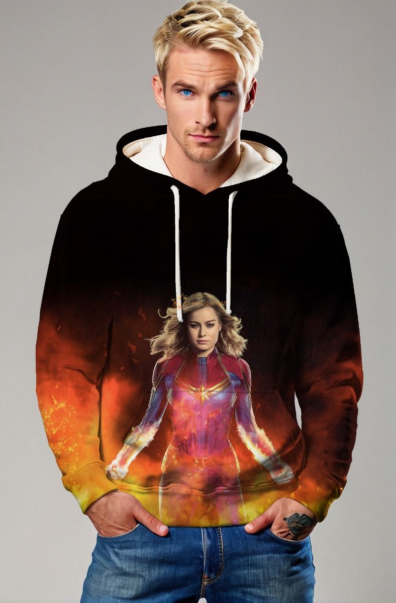 Captain Marvel Hoodie – Flames of Power