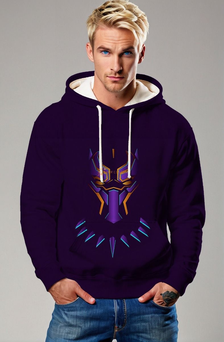 Black Panther Hoodie – Neon-Tech Purple Glow
