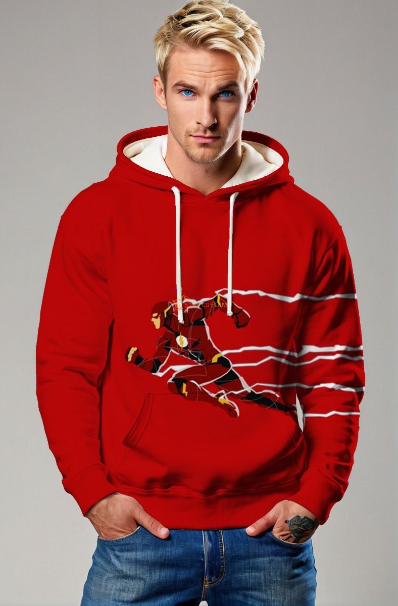 Classic Flash Hoodie – Scarlet Speedster in Motion