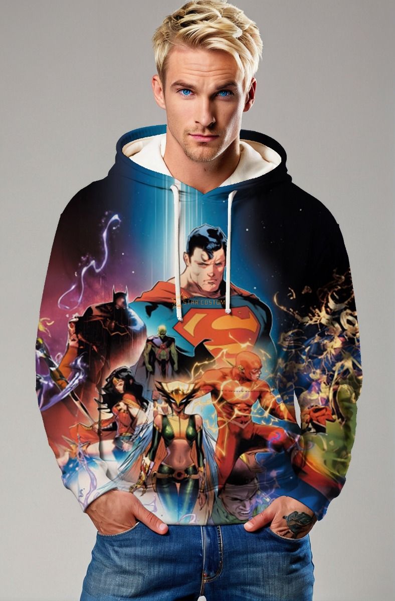 Justice League Epic Glow Hoodie – Heroic Power Surge