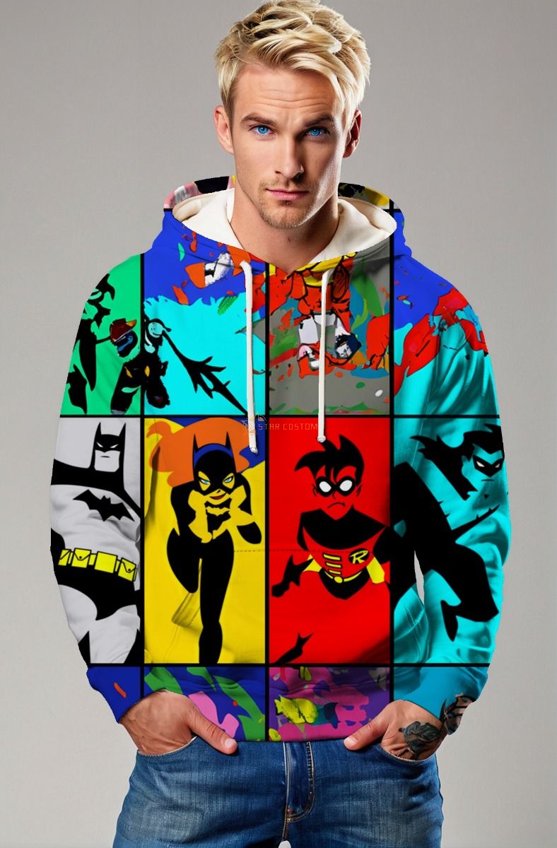 Batman Animated Pop Art Hoodie – Gotham Colors