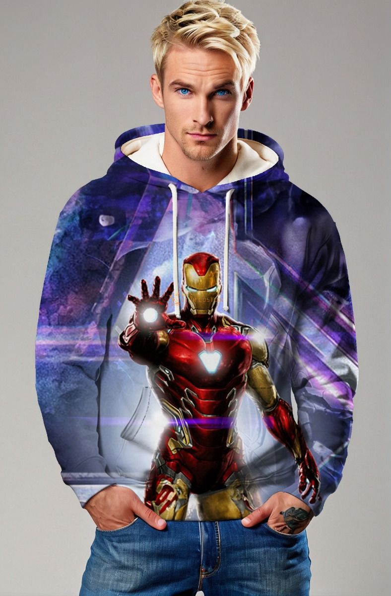 Iron Man Red & Gold Arc Reactor Blast Marvel Pullover Hoodie