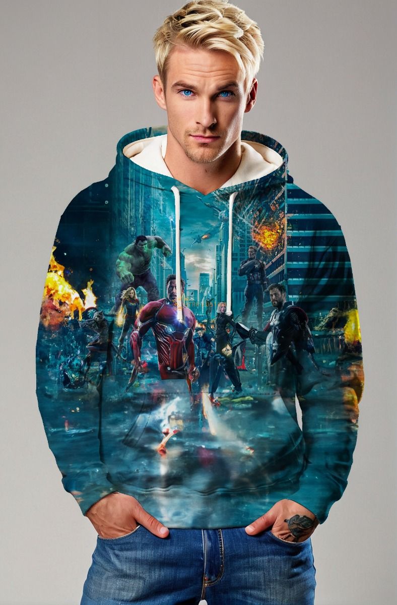 Avengers United – Teal Blue Pullover Hoodie