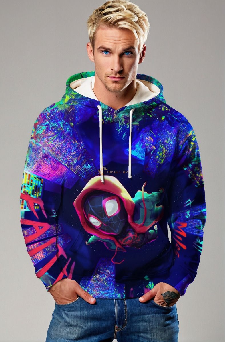 Miles Morales Neon Dimension Pullover Hoodie