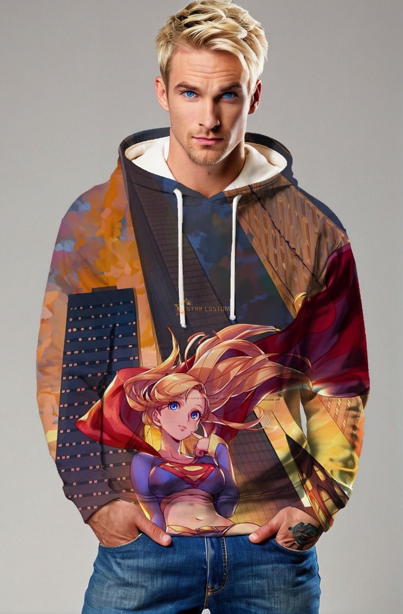 Supergirl Sunset Skyline Pullover Hoodie