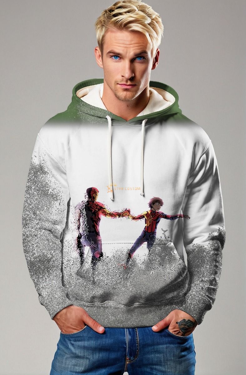 Iron Man & Spider-Man Farewell Dust Effect Pullover Hoodie