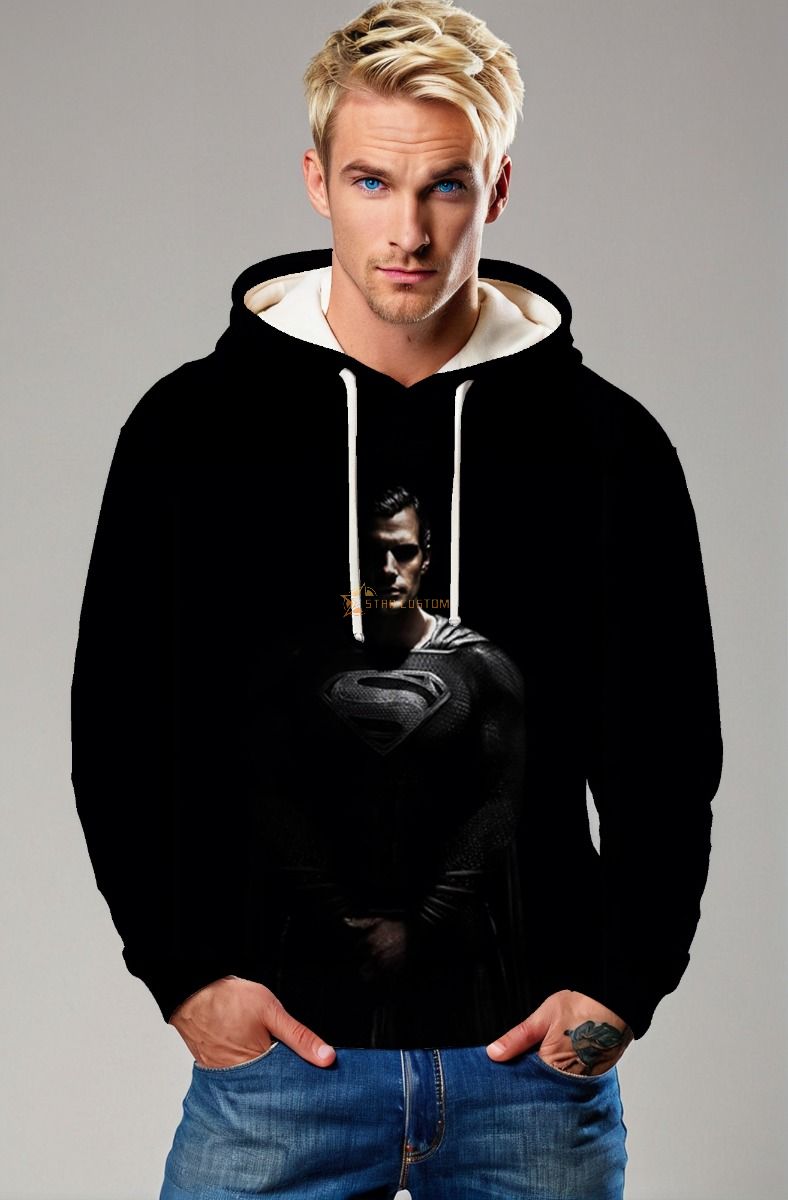 Black Suit Superman Cinematic Pullover Hoodie
