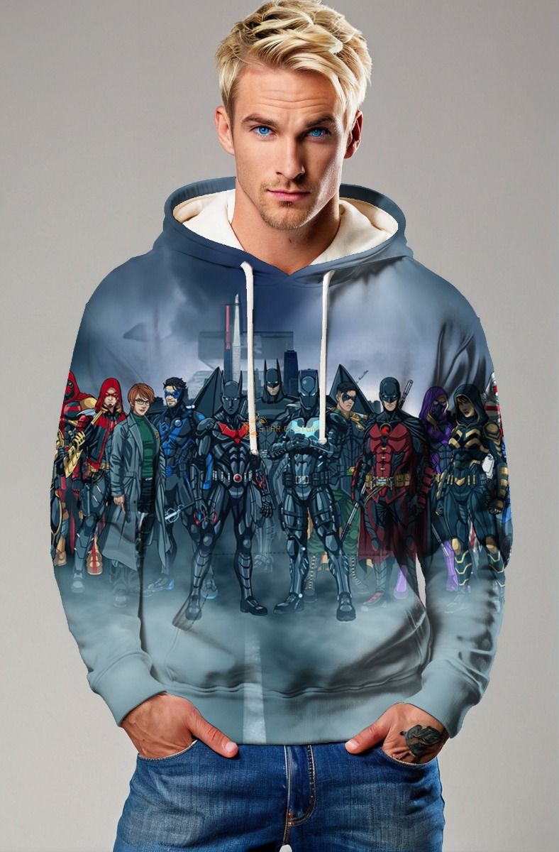Dark Vigilante Squad Hoodie – Black & Slate Blue