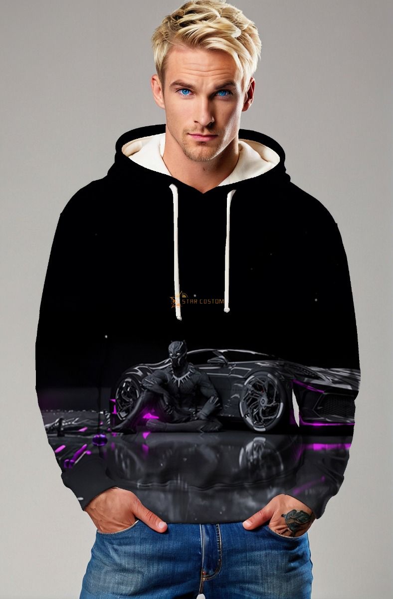 Black Panther Elite Hoodie – Stealth Black Car Scene Pullover