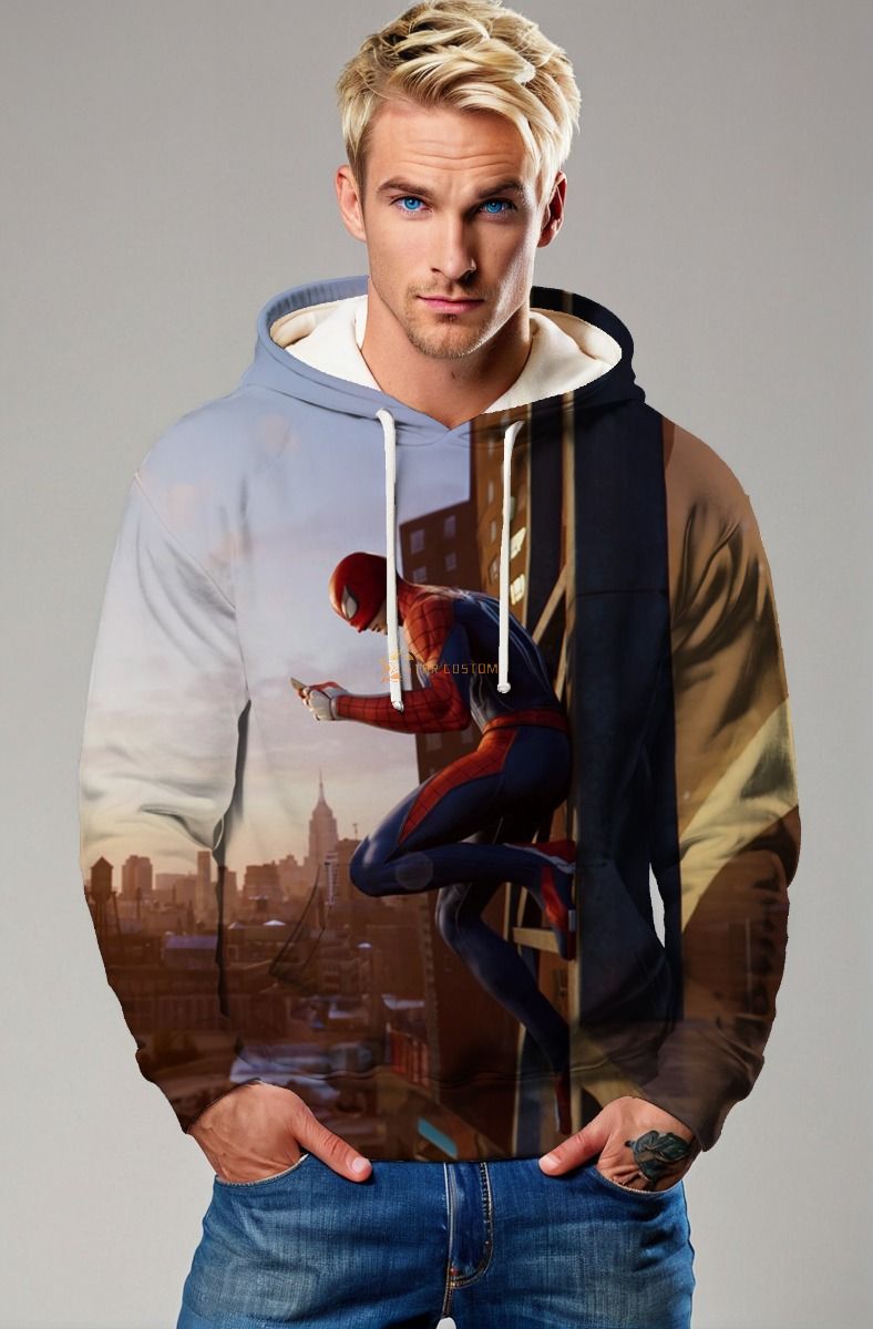 Spider-Man Sunset Watch Hoodie – City View Chill Hero Pullover