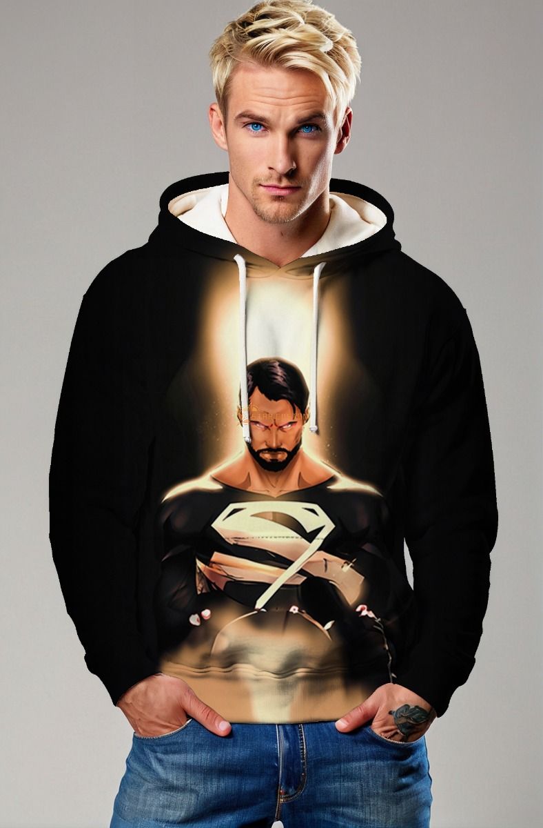 Superman Dawn Reforged Hoodie – Black Suit Power Glow Pullover