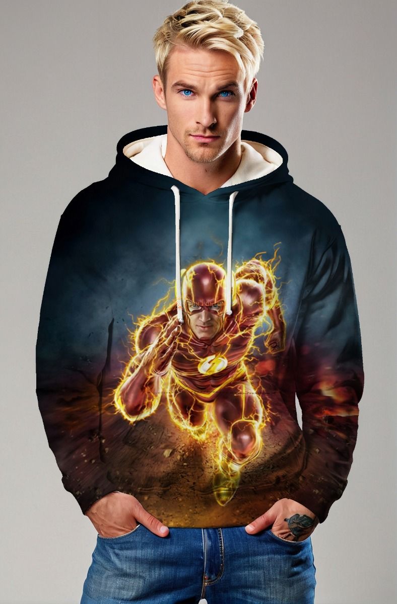 The Flash Speedburst Hoodie – Red Lightning Hero Impact Pullover