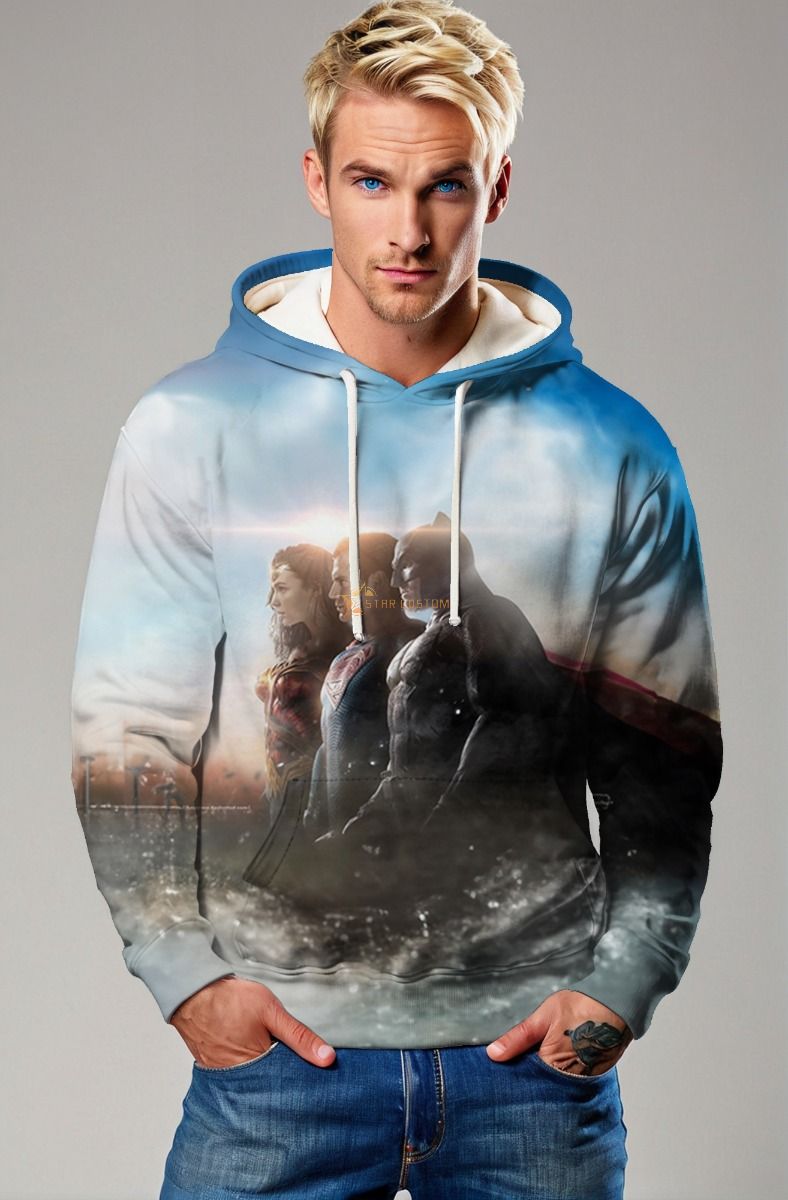 Justice Trinity Hoodie – Sky Blue & Shadow Heroic Edition