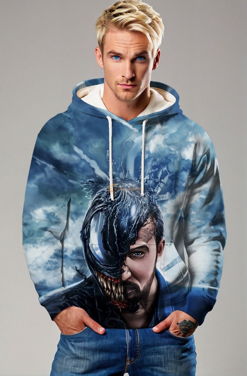 Venom Fusion Hoodie – Storm Blue Symbiote Edition