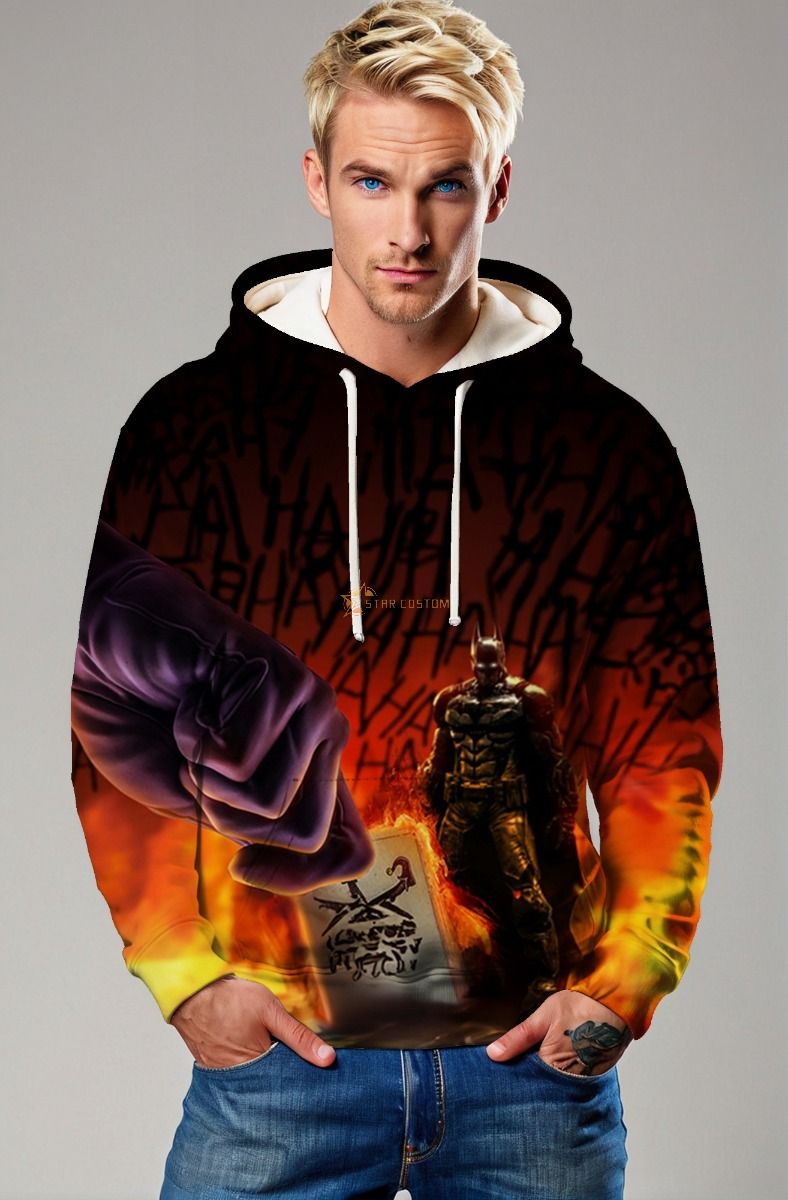 Twisted Gotham Hoodie – Joker's Laughter & Dark Knight