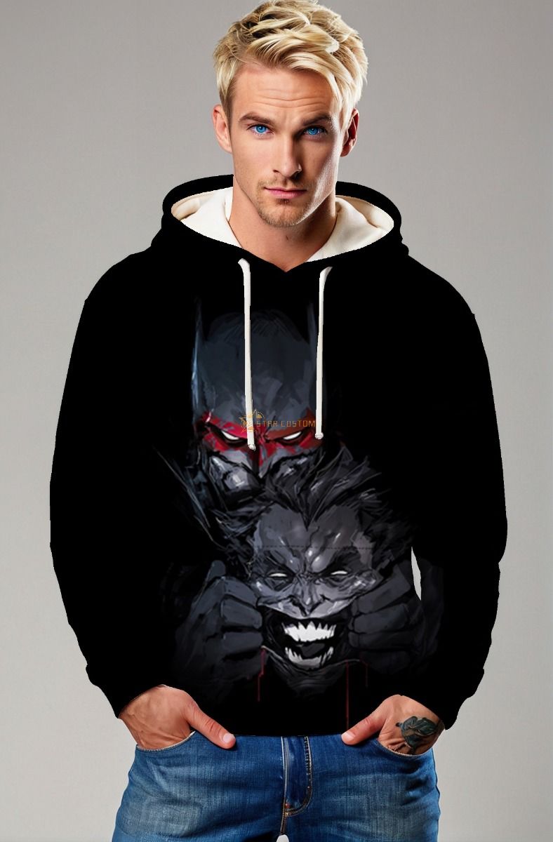 Dark Duality Hoodie – Red Eyes Within Shadows