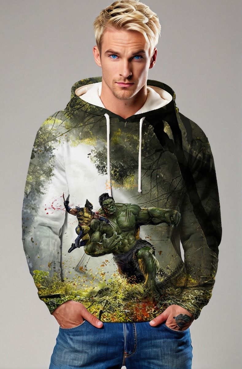 Savage Clash Hoodie – Hulk vs Wolverine