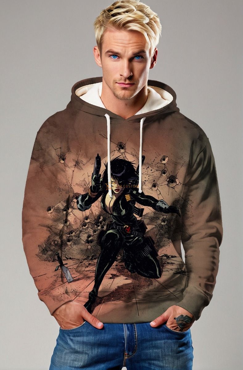 Domino (Neena Thurman) Hoodie - Fierce Brown & Black X-Force Design