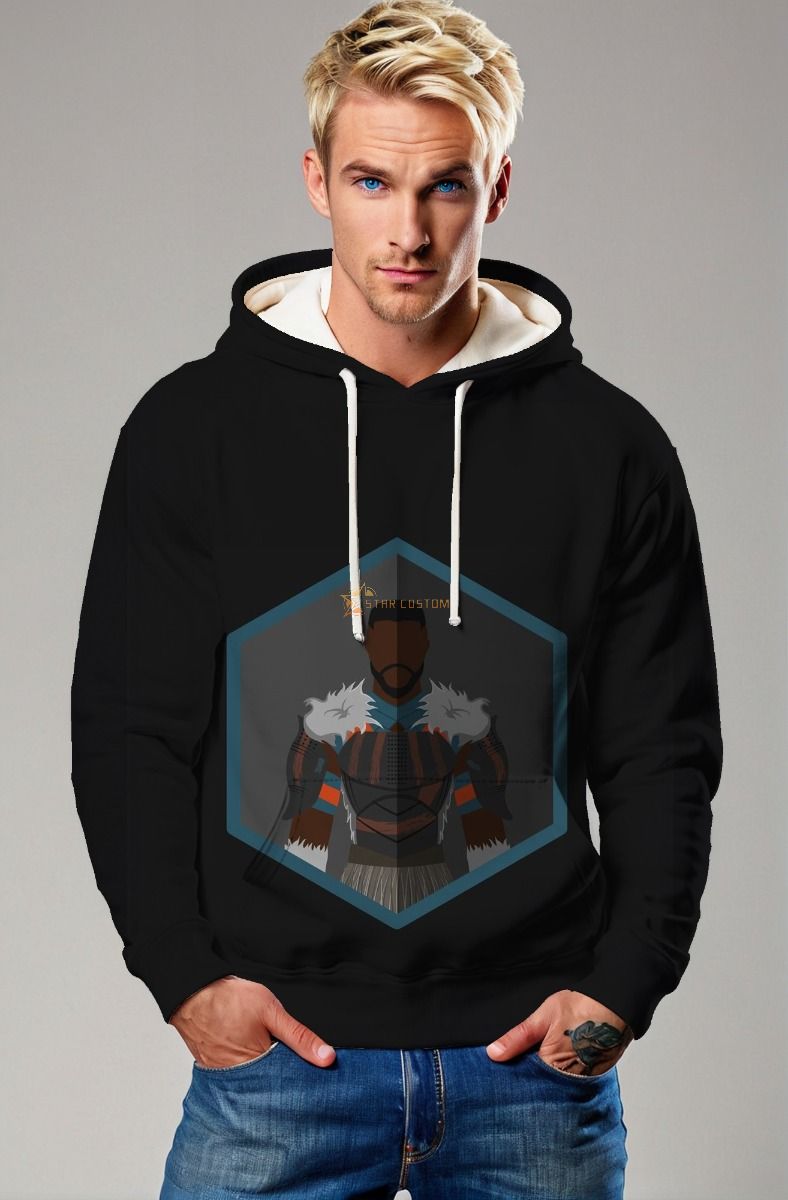 Black M’Baku Crewneck Sweatshirt – Bold Tribal Armor Design