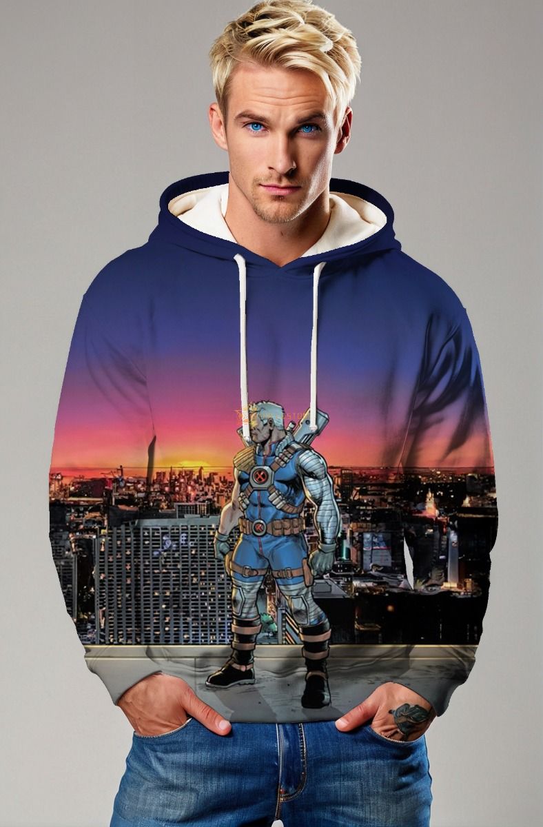 Blue Nathan Summers Hoodie – Cable-Inspired Streetwear
