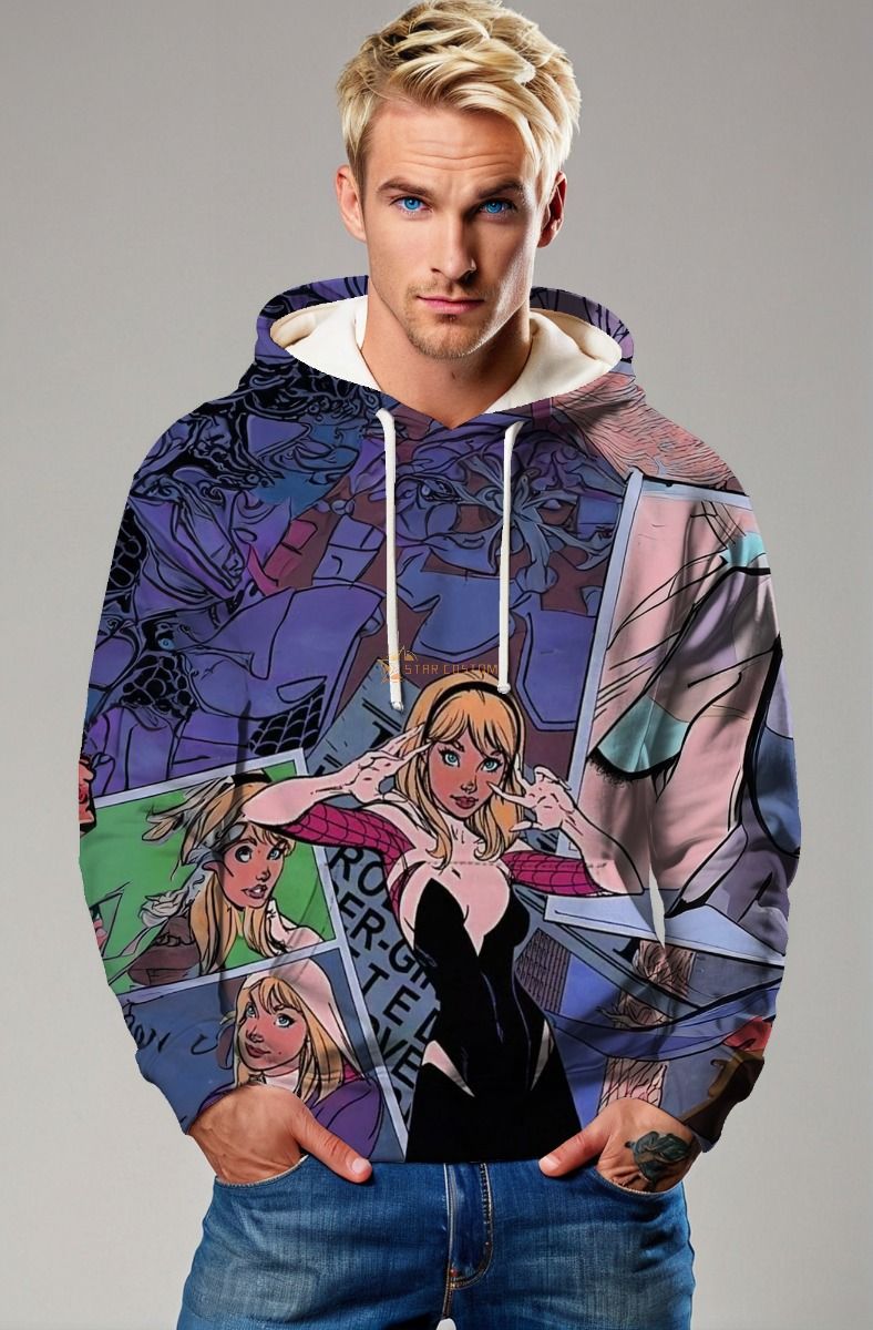 Purple Spider-Woman Hoodie – Cozy Superhero Fashion