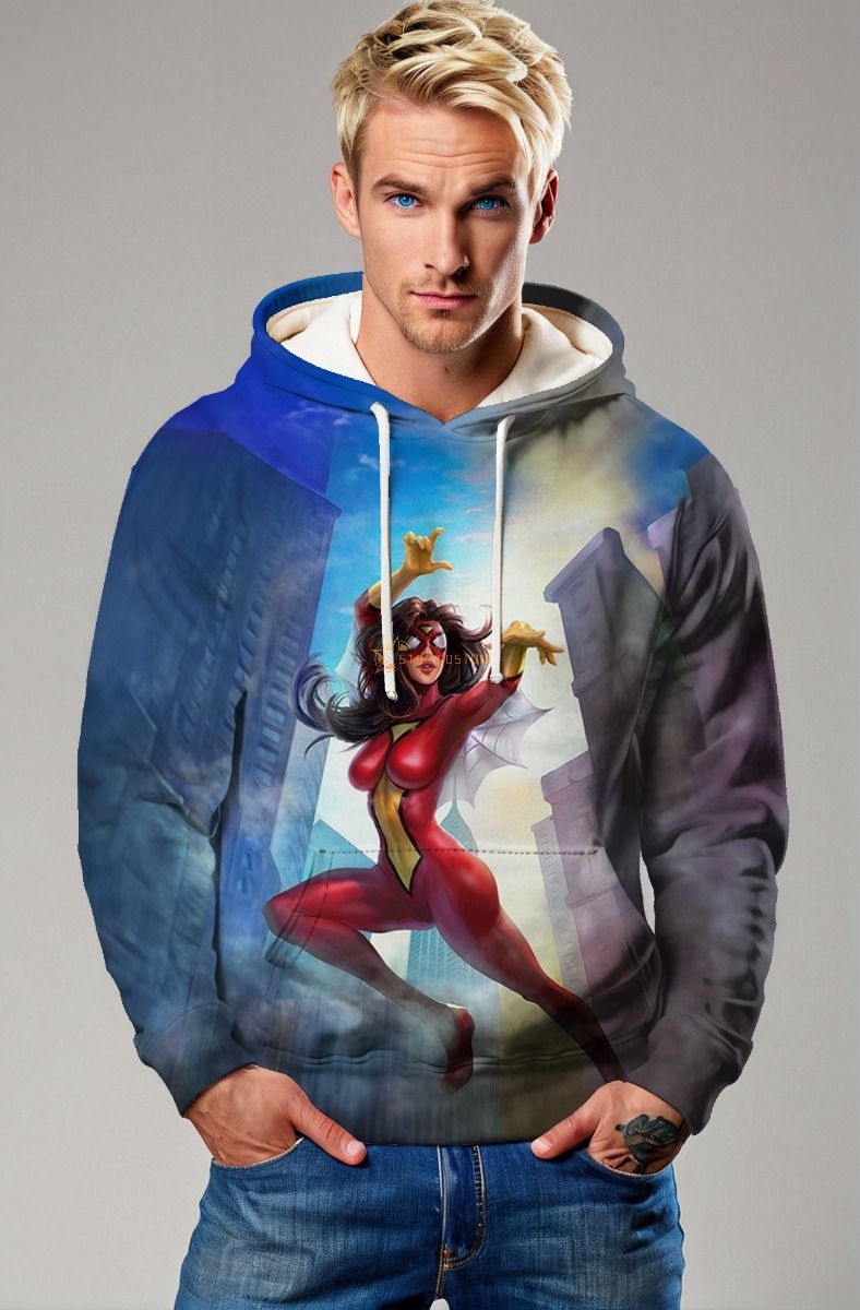 Jessica Drew / Spider-Woman Red Suit Hoodie – Dynamic Black Edition