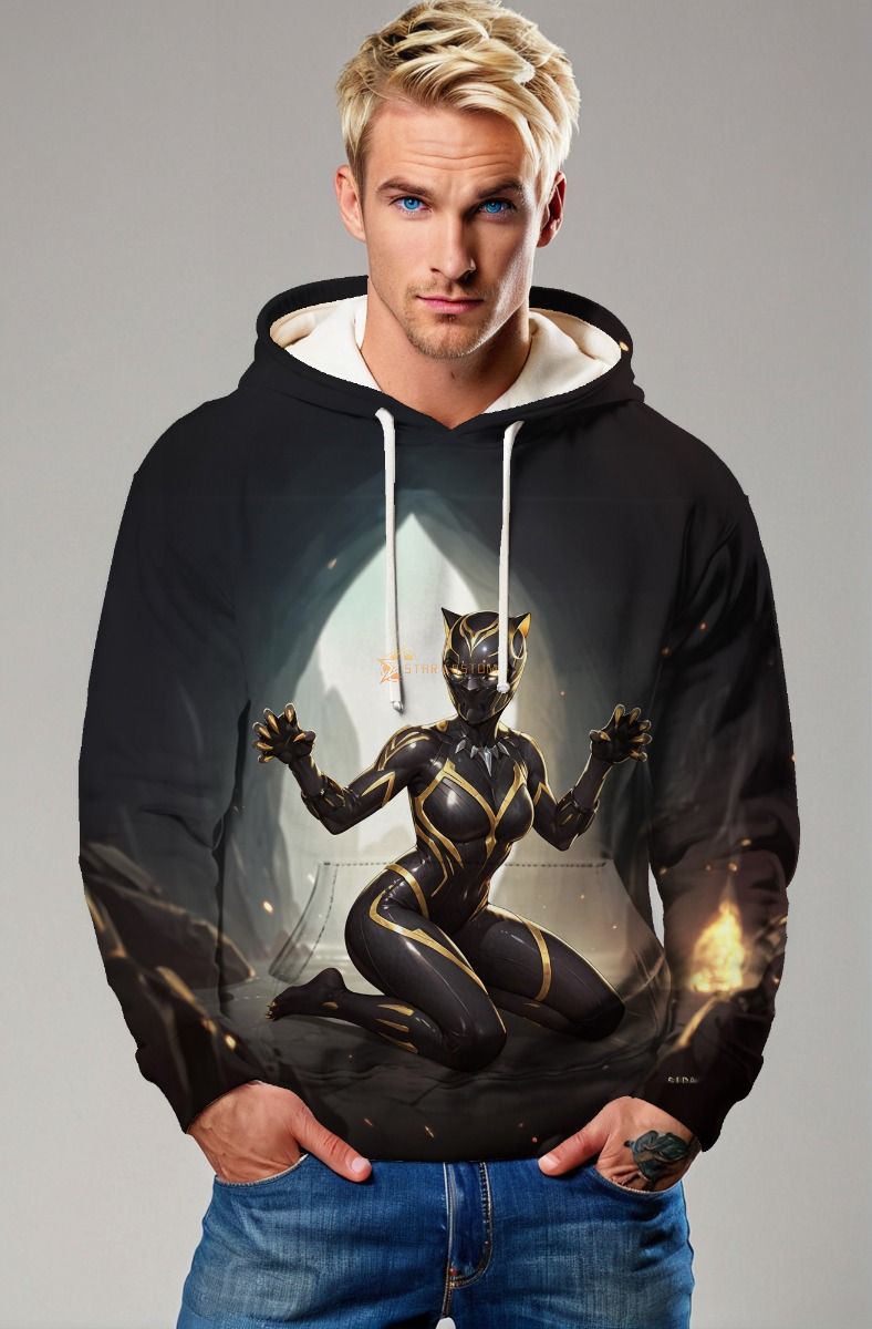 Black Panther Gray Hoodie – Wakanda-Inspired Streetwear