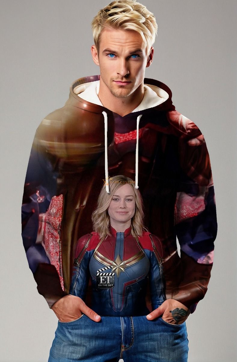 Captain Marvel Blue & Red Hoodie