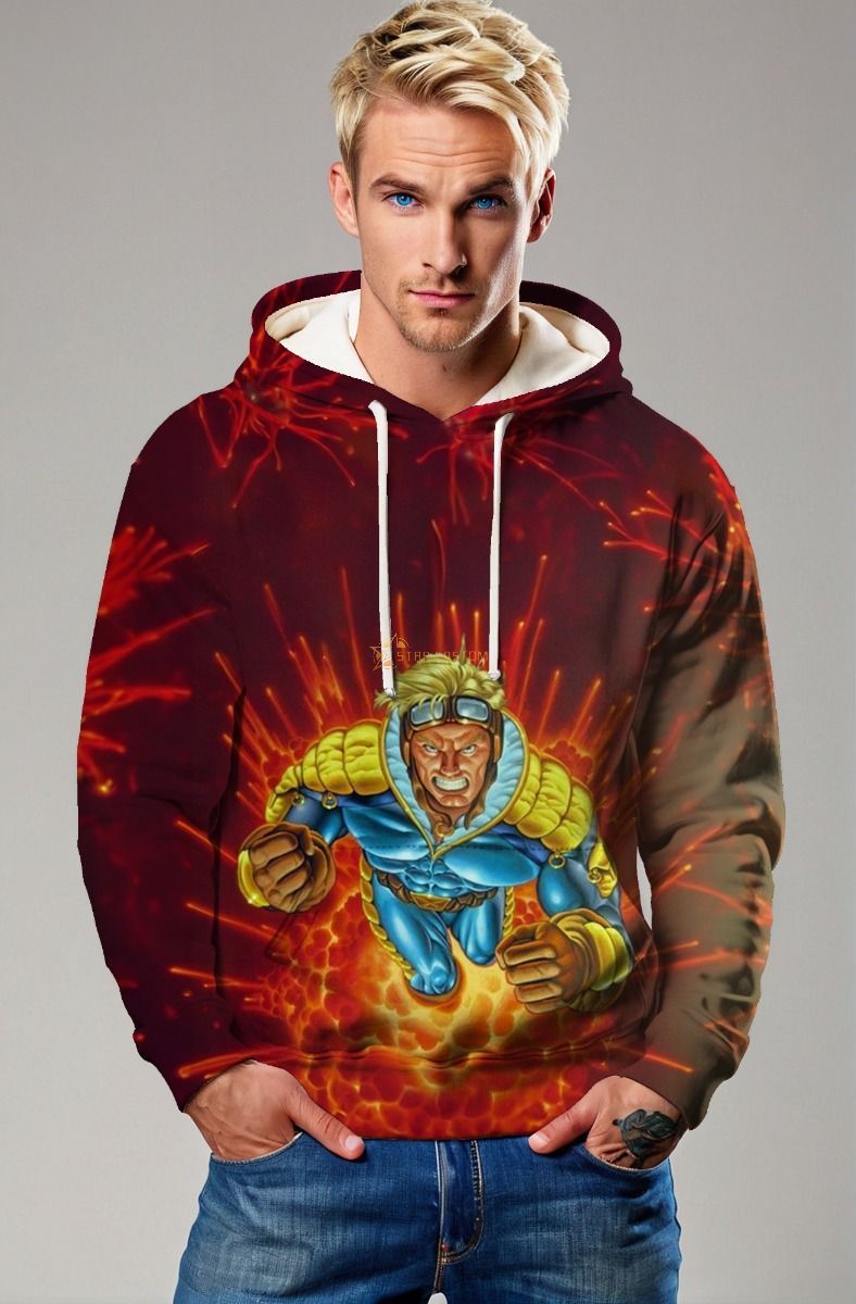 Crimson Red Cannonball 1995 X-Men Ultra Pullover Hoodie