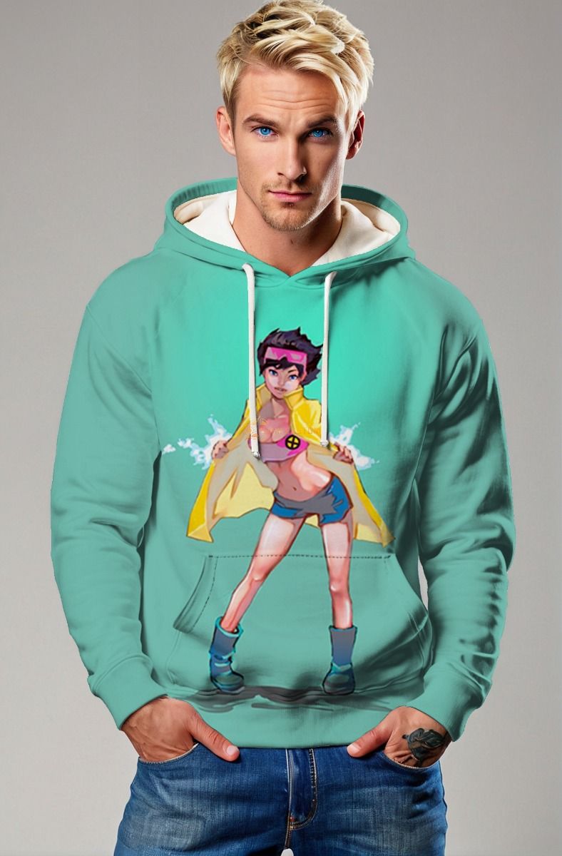 Mint Green Jubilee Yellow & Pink X-Men Hoodie