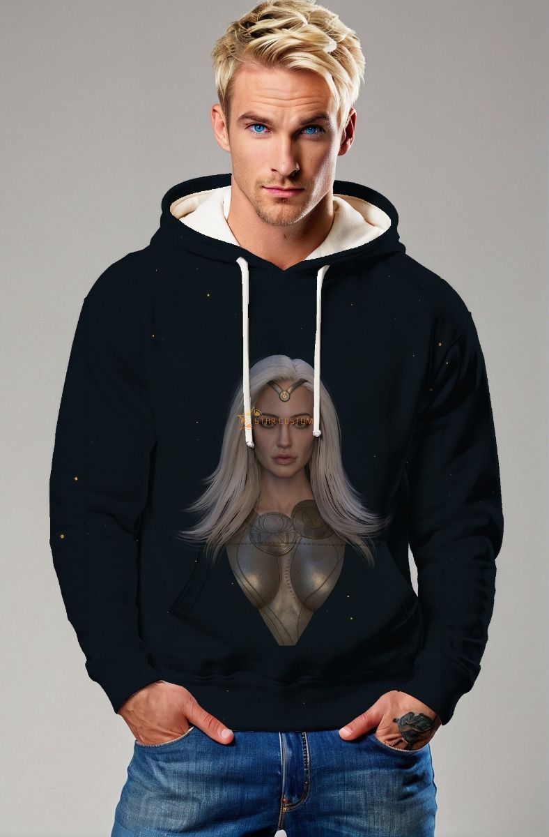 The Thena Hoodie in black blends comfort and strength. 