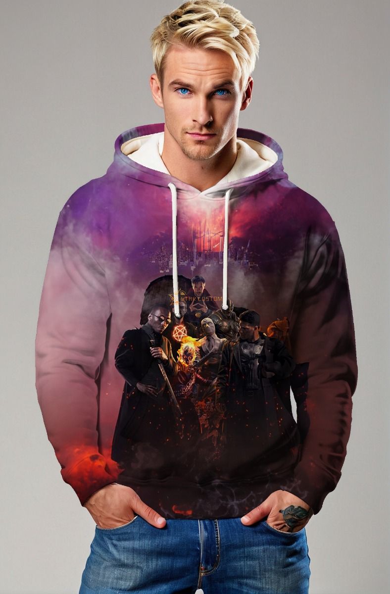 The Midnight Sons by Agt Design Hoodie in black brings the team’s strength to your wardrobe.