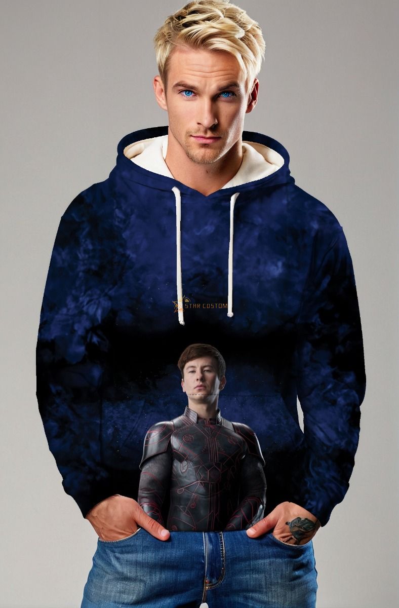 The Druig Hoodie in deep blue showcases the commanding presence of Druig