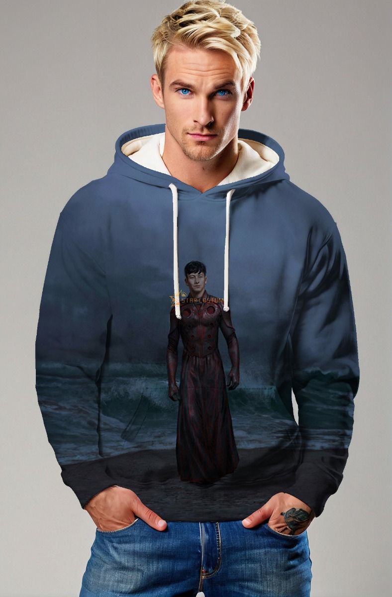 This Druig Hoodie brings the power of the Eternals hero into your wardrobe with a striking design in deep ocean blue