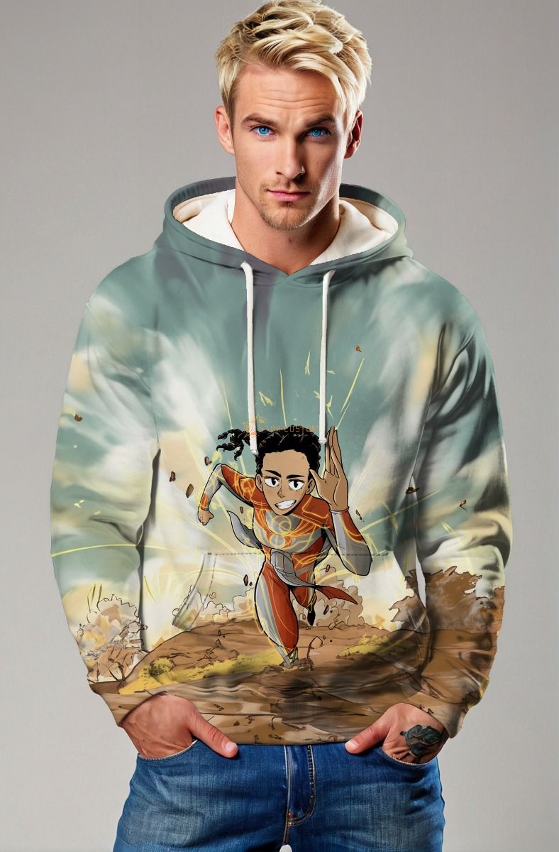 Embrace the speed of the Makkari Hoodie, featuring a high-energy design of Makkari