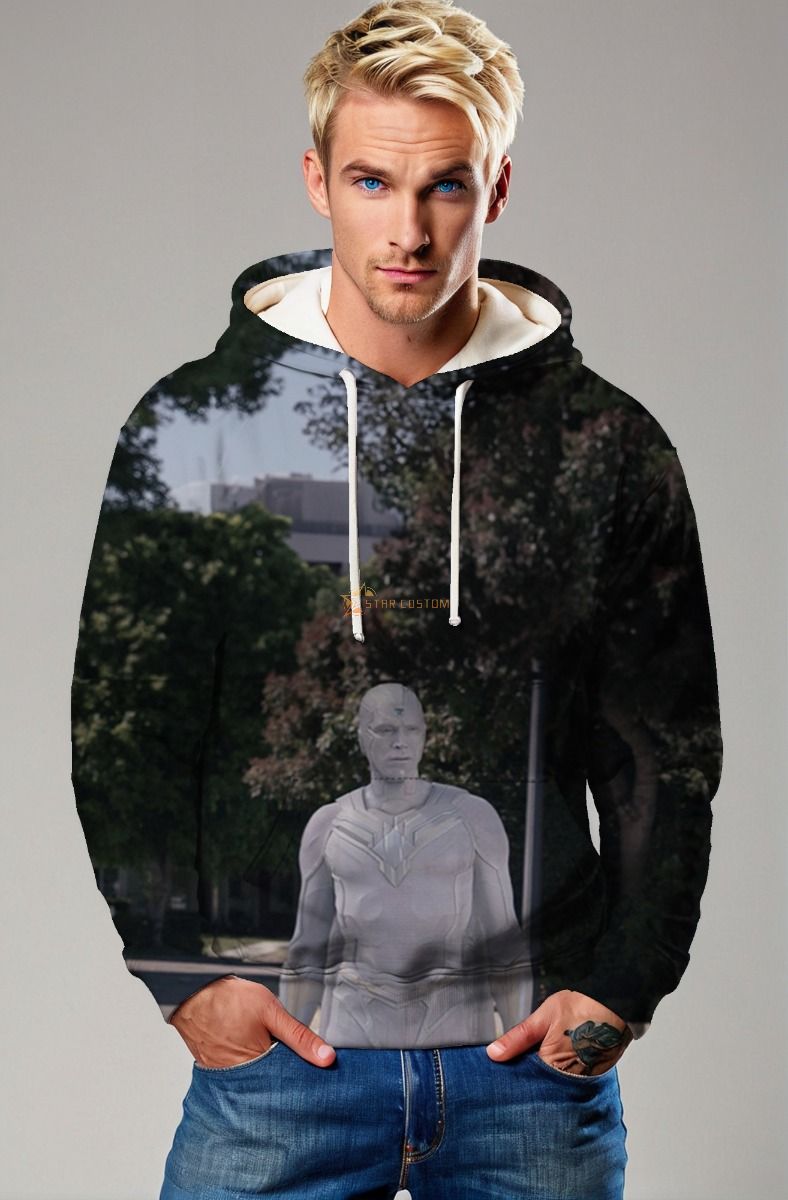 Power and comfort come together in the White Vision Hoodie