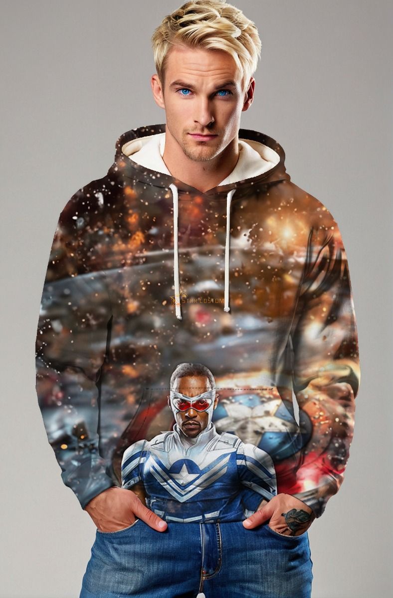 Embrace  new Captain America with the Sam Wilson Hoodie