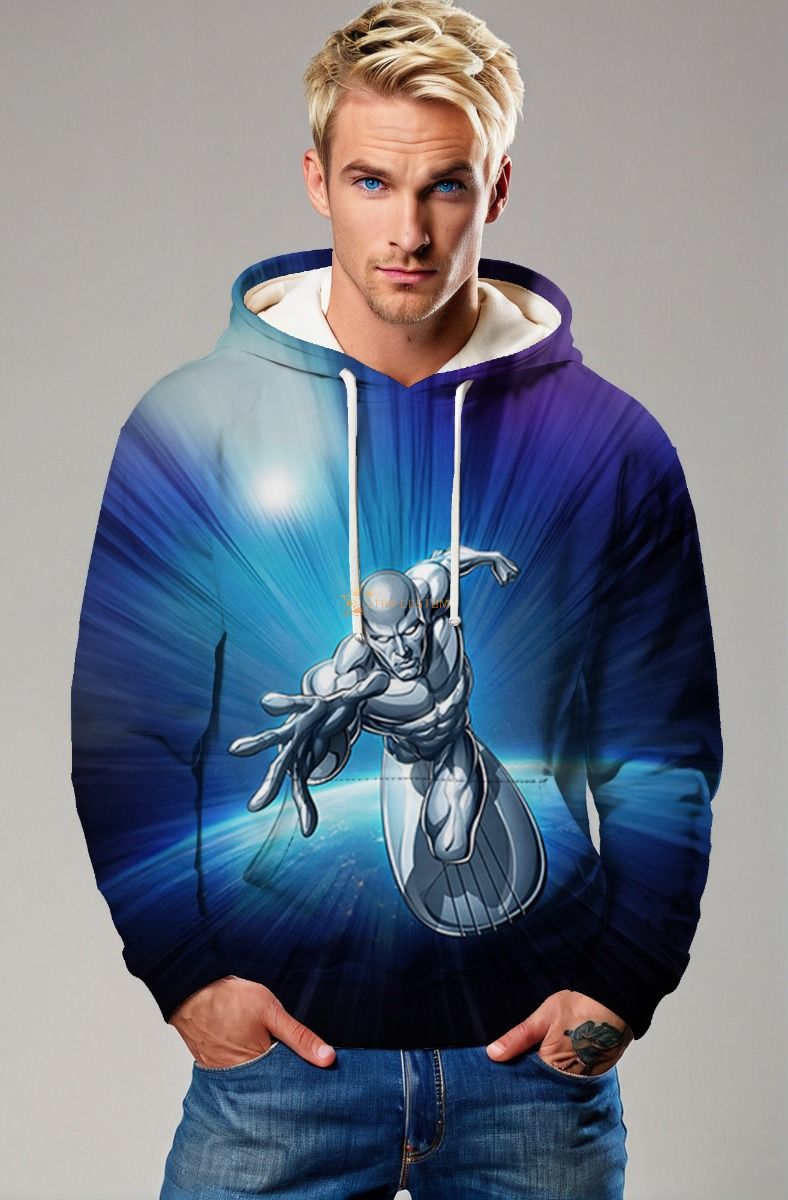Silver Surfer (Norrin Radd) Hoodie - Cosmic Energy Unleashed